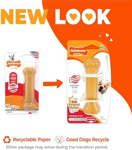 Nylabone Power Chew Original Bone Chew Toy, Peanut Butter Flavor, Small - Image 2