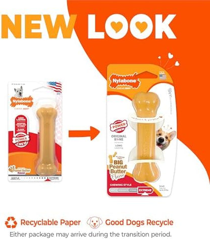 Nylabone Power Chew Original Bone Chew Toy, Peanut Butter Flavor, Small - Image 2