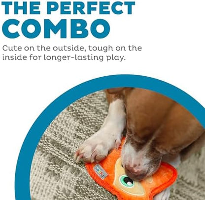 Outward Hound Durablez Minis Tough Chew Plush Squeaky Dog Toy, Fox, 6.3" - Image 2