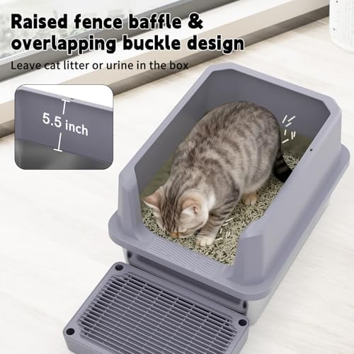 RIZZARI Cat Litter Box Non-Porous: Open High Sides for Indoor Cats - Image 6