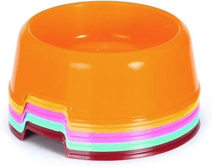 Bettli 5Pcs/Set Plastic Candy Color Pet Cat Dog Puppy Rabbit Animal Practical Food Water Bowl-Random Color