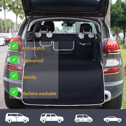 SUV Cargo Liner for Dogs, Waterproof Pet Cargo Cover Dog Seat Mat for SUVs Sedans Vans with Bumper Flap Protector - Image 2