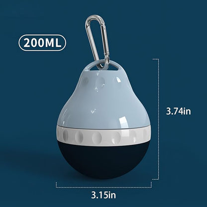 Dog Travel Water Bottle Detachable Bowl Leak Proof Portable ，Silicone Bottle Body，Collapsible and Suitable for Small Pets for Outdoor Walking, Hiking, Travel (Blue, 200ml)