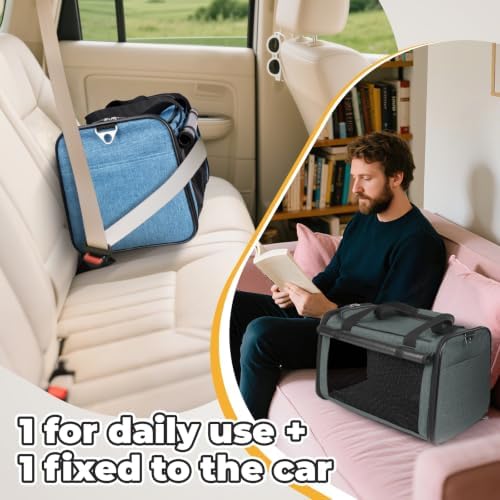 YUDODO 2 Packs 25 lbs Soft Sided Pet Carrier for Large Cat & Small Dog - Image 6