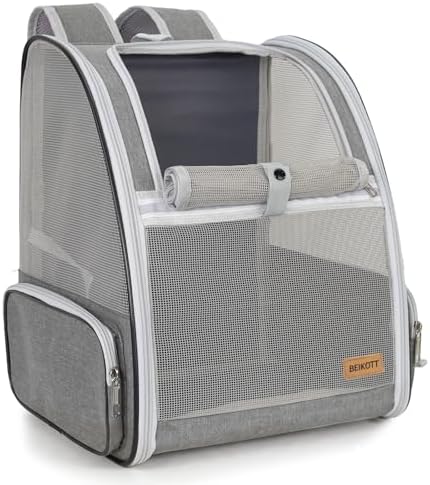 Cat Dog Backpack 12.6"×11.4"×16.5" Large Breathable Pet Bag Carrier by BEIKOTT