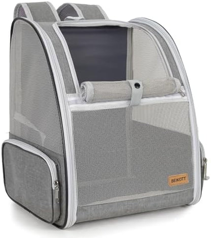 Cat Dog Backpack 12.6"×11.4"×16.5" Large Breathable Pet Bag Carrier by BEIKOTT