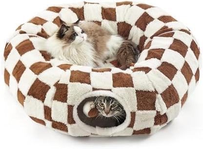 Lesure Donut Cute Jacquard Cat Tunnel Bed Kitten Toys for Puppy Bunny by Lesure