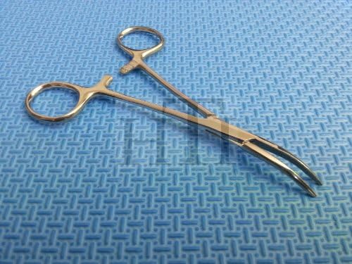 HTI Dog CAT PET Hair Puller Remover Stainless Steel Hemostat Locking Forceps 5.5" Curved Full Serrated (Silver) by HIGH+TECH+INSTRUMENTS