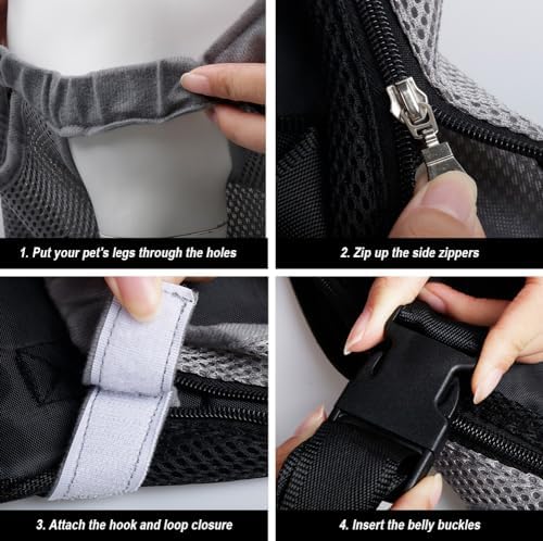 FEimaX Dog Carrier Backpack Pet Legs Out Front Cat Travel Bag, Adjustable Puppy Backpacks Carriers Hands-Free for Small Medium Dogs Cats Hiking Traveling Camping Daily Walking - Image 5