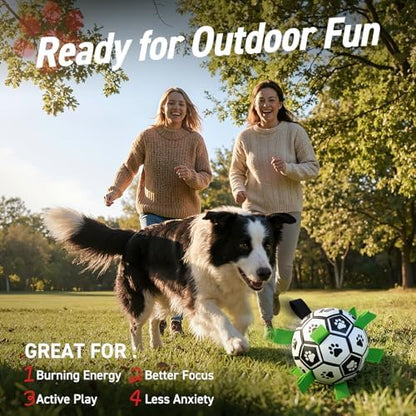 QDAN Dog Toys Dog Balls, 6 Inch Dog Soccer Ball with Straps, Herding Balls - Image 5