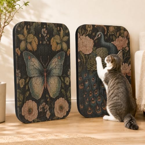 2 Pack Cat Wall Scratcher, Art Cat Scratching Board for Cats by LESISSMER