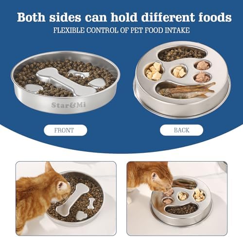 Stainless Steel Slow Feeder Dog Bowls – Non-Slip Metal Dog Bowl for Large & Medium Breeds, Puppy Puzzle Feeder – 2 Cup Capacity for Small to Big Pets – Durable Slow Feed Dog & Cat Food Dish - Image 5