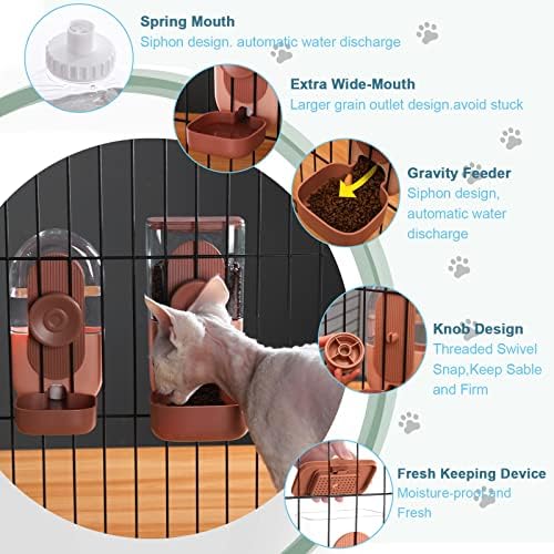 Rabbit Feeder, Bunny Water Bottle Dispenser, Pet Ferret Cage Food Bowl - Image 3