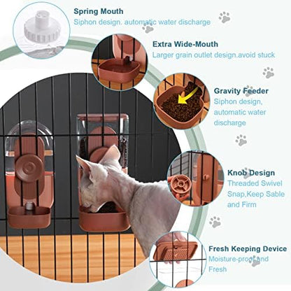 Rabbit Feeder, Bunny Water Bottle Dispenser, Pet Ferret Cage Food Bowl - Image 3