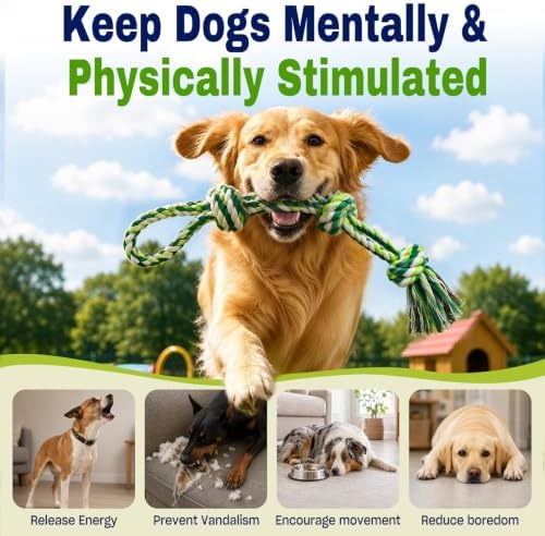 Dog Rope Toys for Aggressive Chewers, 2 Pack Tough Dog Chew Toys - Image 6