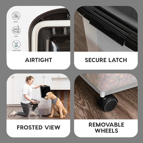 IRIS USA Dog Food Storage Container, Up to 50 lbs, Black, Made in USA - Image 4
