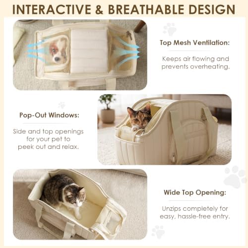 XIAPIA Dog Purse Carrier for Small Dog, Sturdy Travel Tote with Hard Bottom - Image 6