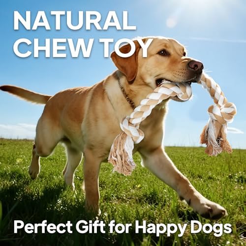 PetiFine Dog Rope Toys for Large/Medium Dogs,Natural Cotton Tug of War Toys - Image 5