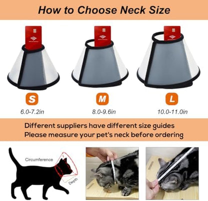 Vivifying Cat Cone, Adjustable Recovery Pet Cone, Lightweight Plastic Elizabethan Collar for Large Cats and Small Size Dogs - Image 4