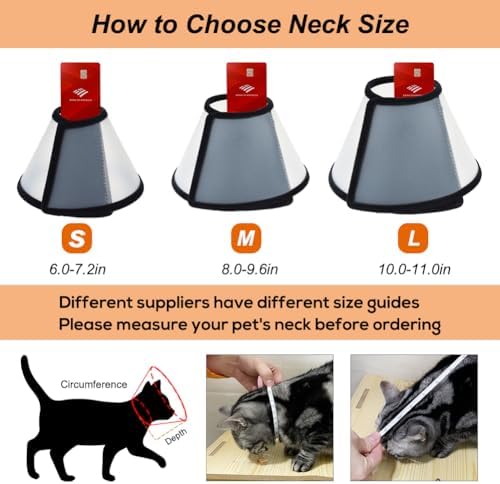Vivifying Cat Cone Collar– 3 Sizes Lightweight Soft Edge Recovery Cone for Cats, Adjustable Plastic Elizabethan Anti-Lick E-Collar for Post-Surgery Protection (Small) - Image 4