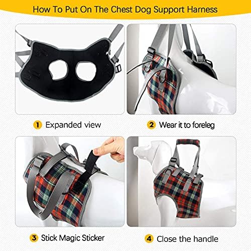 ROZKITCH Dog Lift Harness, Grid Pet Chest Support Aid Veterinarian Approved Sling for Old K9 Help with Poor Stability, Front Legs Disabled Joint Injury Elderly Arthritis ACL Rehabilitation Rehab - Image 4