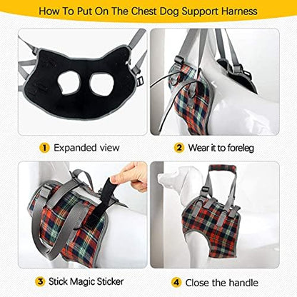 ROZKITCH Dog Lift Harness, Grid Pet Chest Support Aid Veterinarian Approved Sling for Old K9 Help with Poor Stability, Front Legs Disabled Joint Injury Elderly Arthritis ACL Rehabilitation Rehab - Image 4