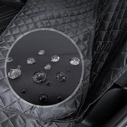 Dog Car Seat Cover for Back Seat - 100% Waterproof -Full Protection Dog Car Seat Cover with Side Flaps Nonslip- Fits Your Car, Truck, SUV (Black) - Image 4