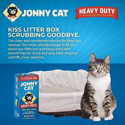 Jonny Cat Litter Box Liners: Heavy Duty - Tear & Leak Resistant - Drawstring Close - Jumbo,5 Count (Pack of 2) - Image 4