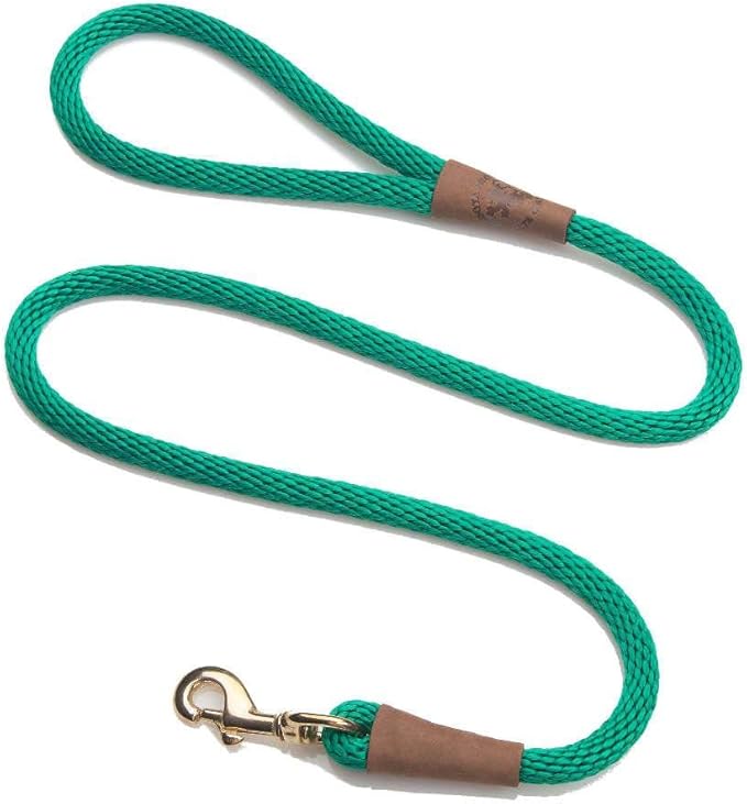 Mendota Pet Snap Leash - British-Style Braided Dog Lead, Made in The USA - Kelly Green, 3/8 in x 6 ft - for Small/Medium Breeds