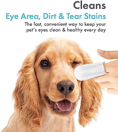 Petkin Fingertip Eye Wipes for Dogs and Cats, 50 Finger Wipes - Slip-On, Snug Fit, Micro-Bristle Fabric - Cleans Eye Area, Dirt and Tear Stains - Convenient, Ideal for Home and Travel - No Scent - Image 3