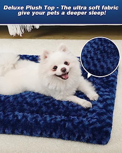 Exsnugy Washable Dog Bed Mat Medium Size Fluffy Pet Crate Pad 36x23 - Image 2