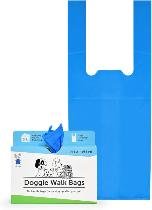 Easy-Tie Handle Dog Poop Bag, Extra Large Strong Doggy Waste Bags, Scented Easy Dispensing and Leak Proof Poo Bags