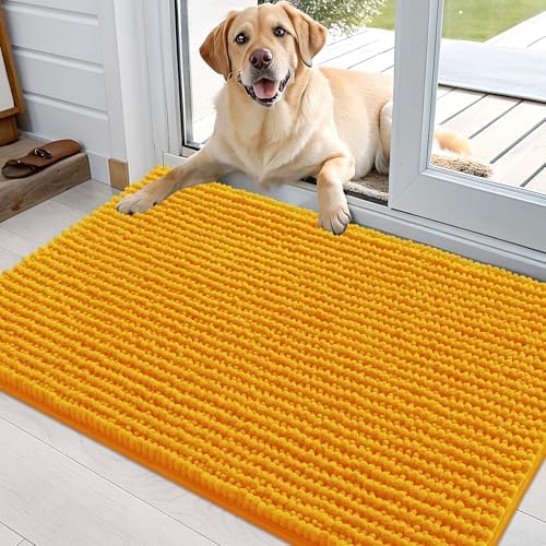 OLANLY Dog Door Mat for Muddy Paws 36x24, Extra Absorbent Chenille Mud Mat by OLANLY