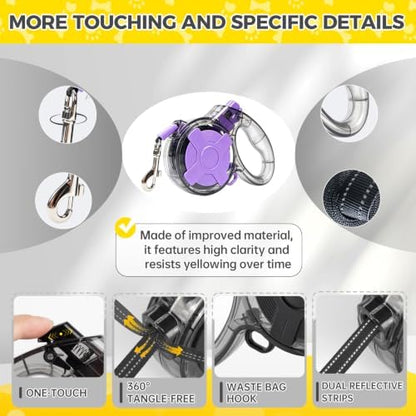 10 ft Retractable Dog Leash, Transparent Design, Up to 26 lbs - Image 3