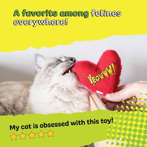 Yeowww! Catnip Hearrrt Attack Catnip Heart Cat Toy - 4 in toy for cats - 100% Stuffed with Premium Organically Grown, Made in USA - Image 7