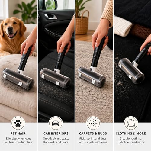 Pet Hair Remover Roller, Reusable Lint Roller for Pet Hair, Cat & Dog Hair Remover for Furniture, Couch, Carpet, Car, Bedding and Clothes, Portable Eco-Friendly Fur Remover - Image 2