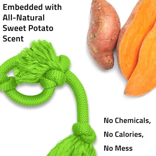 Playology Tug Rope Dog Toys for Large Breeds - Mega, Sweet Potato Scent - Image 4
