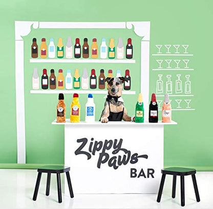 ZippyPaws Happy Hour Crusherz - Interactive Dog Toys to Keep Them Busy, Squeaky Plush Pet Toy for All Breeds, for Small, Medium, & Large Dogs, Drink Themed Crinkle Water Bottle Toy - Rosé