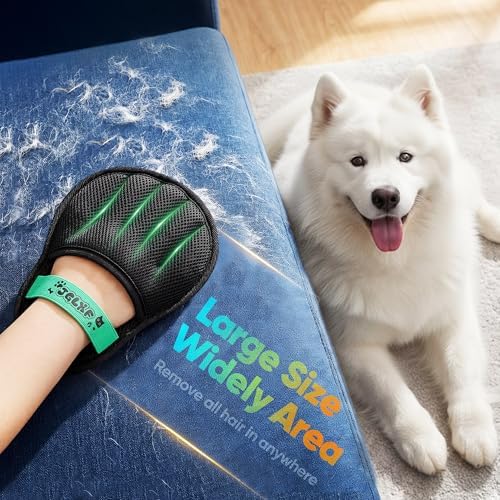 Pet Hair Removal Glove Cat & Dog, Electrostatic Reusable Hair Remover Tool - Image 2