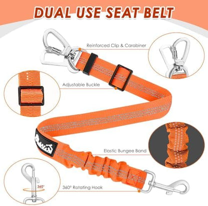SlowTon Dog Seatbelt, 2 Pack Adjustable Heavy Duty Dog Safety Seat Belt - Image 4