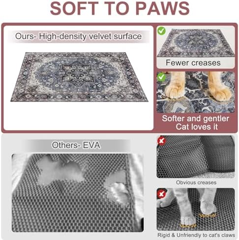 BEAUTYZOO Cat Litter Mat, 32" x 45" Large Litter Trapping Mat, Waterproof - Image 5