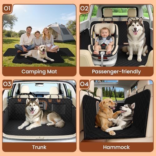 A-Pce Dog Truck Seat Cover for Back Seat, Hard Bottom Dog Hammock for Car, Waterproof Seat Protector, Dual use in Summer and Winter, Universal XL Size Fits for Crew Cab Truck/SUV, Black - Image 7