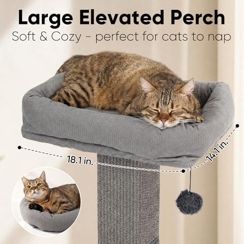 FUKUMARU Retro-Style Cat Scratching Post with Perch for Indoor Adult Cats - Image 5