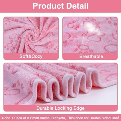 Dono 1 Pack 3 Dog Blankets, Soft Fluffy Fleece Pet Blanket Warm Sleep Mat Paw Print Design Puppy Kitten Throw Blankets Doggy Blanket for Dogs - Image 5