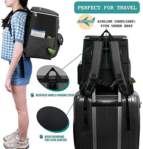 PetAmi Dog Travel Backpack 27L Airline Approved Pet Supplies Bag, Dark Gray - Image 5