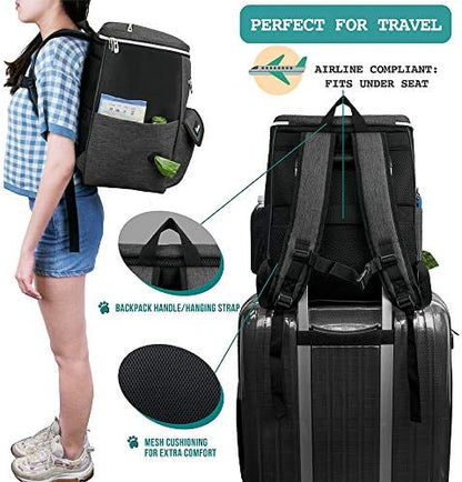 PetAmi Dog Travel Backpack 27L Airline Approved Pet Supplies Bag, Dark Gray - Image 5