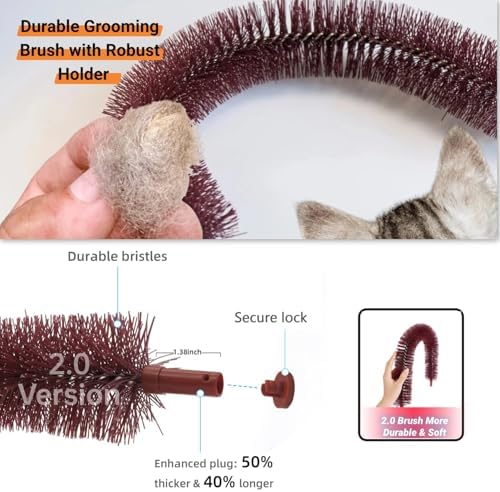 Happi N Pets Large Cat Self Groomer, Heavy Scratching Pad with Mouse Toy - Image 3