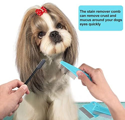 Boao 5 Pcs Dog Eye Comb Tear Stain Remover Grooming, Light Blue, Black - Image 6