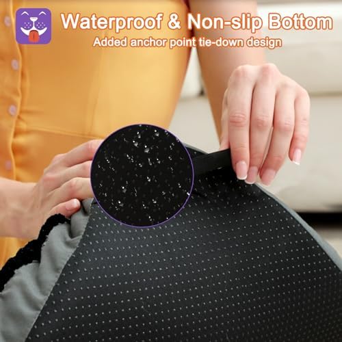 POCBLUE Dog Bed Medium Sized Dog, Washable Plush Pet Bed for Crate, Anti-Slip Pet Mat for Cages, Comfy Crate Pad for Outdoor/Indoor/Car Use, Soft Kennel Pad for Dogs Up to 40 lbs, 29"x19", Black - Image 4