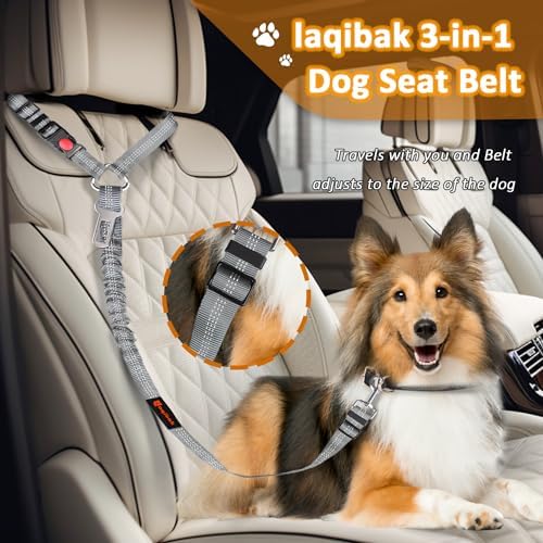 Laqibak Removable Dog Seat Belt Harness for Car, 3 in 1 Pet Seatbelt Leash - Image 2